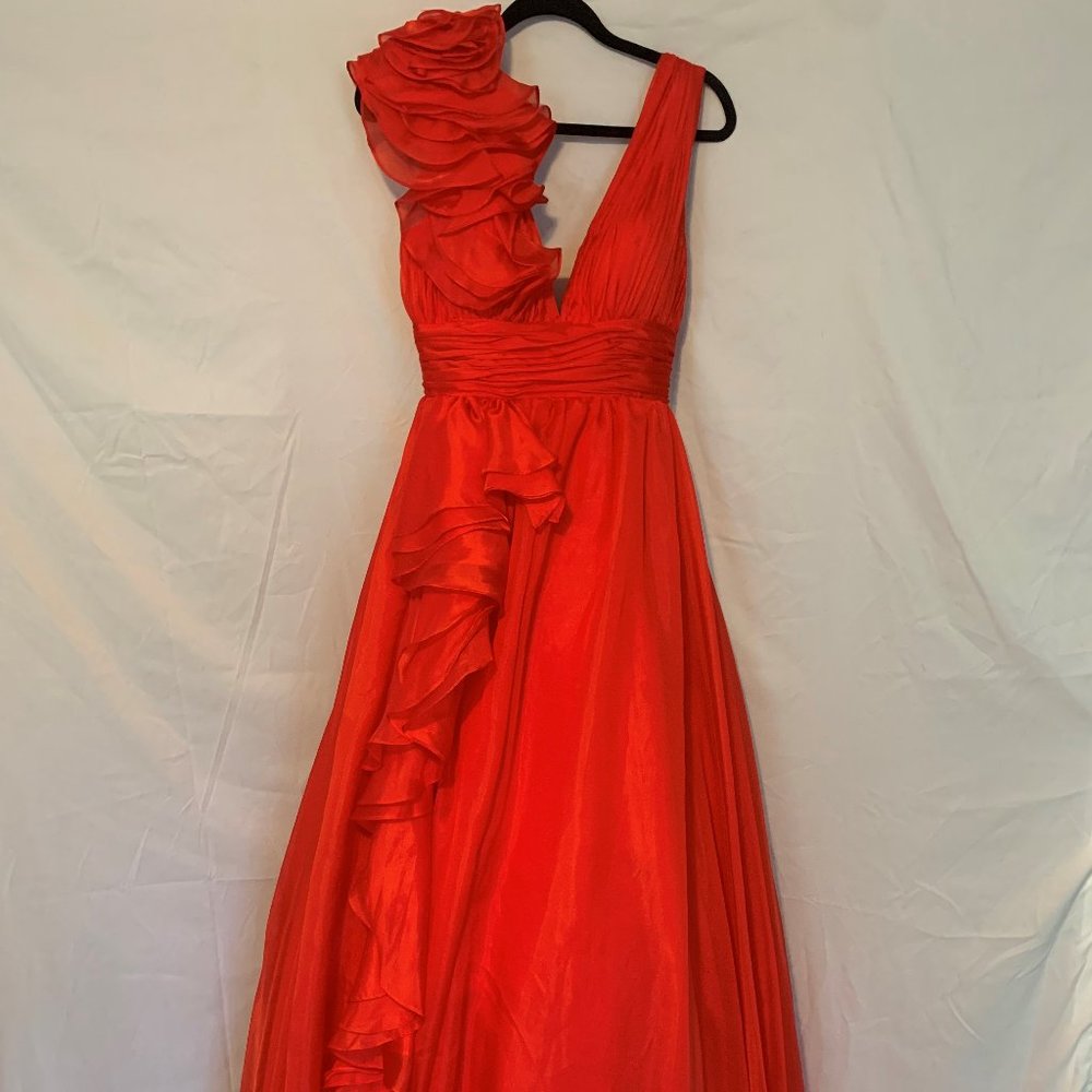 Red Mac Duggal Ball Gown